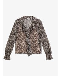 Ted Baker - Bertei Ruffle Recycled-polyester Blouse - Lyst