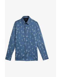 Ted Baker - Frith Floral-print Stretch-cotton Shirt - Lyst