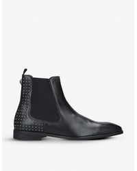 Kurt Geiger Freddie Studded Leather Chelsea Boots - Black