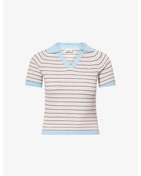 ADANOLA - Stripe Knit Polo Top - Lyst