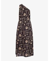 Rails - Selani One-Shoulder Cotton-Poplin Midi Dress - Lyst