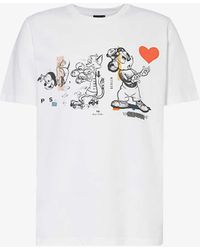 PS by Paul Smith - Cartoon-print Crewneck Cotton-jersey T-shirt - Lyst