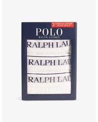 Polo Ralph Lauren - Branded-Waistband Pack Of Three Stretch-Cotton Briefs - Lyst