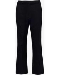 Maria McManus - Cropped Pressed-crease Straight-leg High-rise Stretch-wool Trousers - Lyst