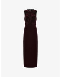 Phase Eight - Petite Ava Twist-Front Stretch-Velvet Maxi Dress - Lyst