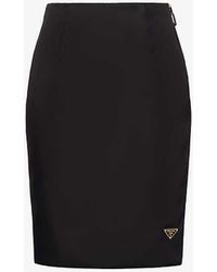 Prada - Re-nylon Brand-plaque High-rise Recycled-nylon Mini Skirt - Lyst