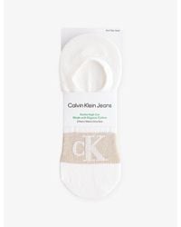 Calvin Klein - Footie High-Cut Pack Of Two Stretch Cotton-Blend Liner Socks - Lyst