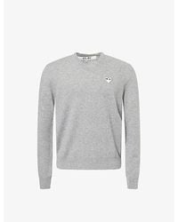 COMME DES GARÇONS PLAY - Heart-Embroidered Knitted Wool Jumper - Lyst