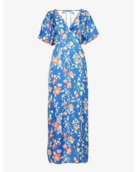 RIXO London - Sadie Floral-print Woven Midi Dress - Lyst