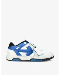 Off-White c/o Virgil Abloh - Slim Out Of Office Arrow-embroidered Leather And Mesh Low-top Trainers - Lyst