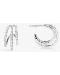Apm Monaco - Croisette Cubic-zirconia Triple Hoop Sterling- Earrings - Lyst