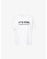 Victoria Beckham - Printed Relaxed-Fit Cotton-Jersey T-Shirt - Lyst