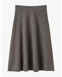 Whistles - A-Line Regular-Fit Knitted Wool Midi Skirt - Lyst