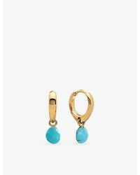 Monica Vinader - Nura 18Ct Vermeil And Drop Huggies - Lyst