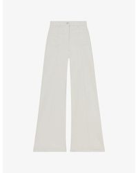 Reiss - Sakura Flared Patch-Pocket Stretch-Denim Jeans - Lyst