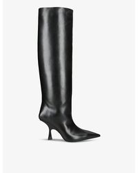 The Attico - Ester Knee-high Leather Heeled Boots - Lyst