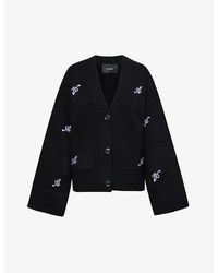 Axel Arigato - Archive Monogram-embroidered Relaxed-fit Wool-knit Cardigan - Lyst
