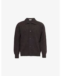 Sunspel - Long-Sleeve Brushed-Texture Knitted Wool Cardigan - Lyst
