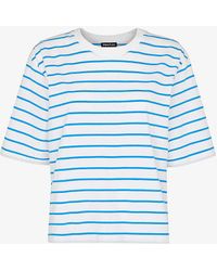Whistles - Stripe Relaxed-fit Organic-cotton T-shirt - Lyst