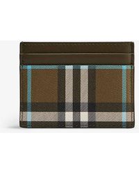 Burberry - Sandon Check-print Faux-leather Card Holder - Lyst