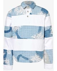 Who Decides War - Lace-embellished Relaxed-fit Denim Polo Shirt X - Lyst