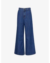 PAIGE - Cameron Wide-Leg Denim-Blend Trousers - Lyst