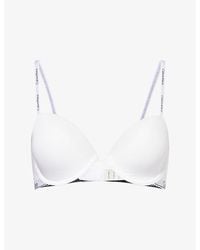 Calvin Klein - Icon Moulded-Cups Stretch-Cotton Blend Bra - Lyst