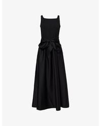 ME+EM - Square-Neck Sleeveless Cotton-Blend Maxi Dress - Lyst
