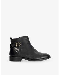 Dune - Pemma Leather Ankle Boots Wide Fit - Lyst