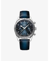 Omega - Speedmaster '57 Stainless-Steel And Leather Manual Watch 40.5Mm - Lyst