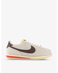 Nike - Cortez Swoosh-patch Leather Low-top Trainers - Lyst