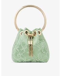 Jimmy Choo - Micro Bon Bon Satin And Lace Mini Bucket Bag - Lyst