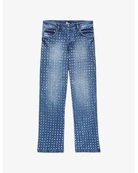 The Kooples - Stud-Embellished Relaxed-Fit Stretch-Denim Jeans - Lyst