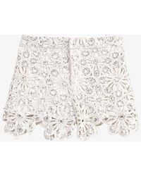 Maje - Floral And Sequin-embellished Guipure Shorts - Lyst