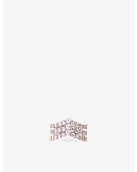 Maje - Two-Tone Brass And Rhinestone Ring - Lyst