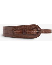 Claudie Pierlot - Wide Croc-embossed Leather Belt - Lyst
