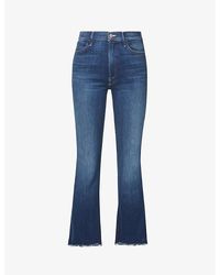 Mother - Hustler Faded Flared High-rise Denim-blend Jeans - Lyst