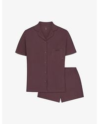 Skims - Brand-Embroidered Short Modal-Jersey Pyjama Set - Lyst
