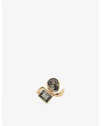 Maje - Asymmetric-Toned Brass And Zirconia Ring - Lyst