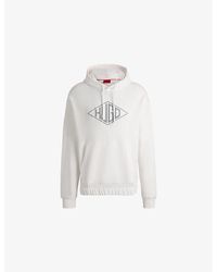 HUGO - Branded Kangaroo-Pocket Cotton-Jersey Hoody - Lyst