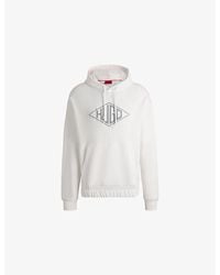 HUGO - Branded Kangaroo-Pocket Cotton-Jersey Hoody - Lyst
