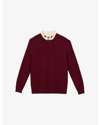 Sandro - Ruffled-Neck Long-Sleeve Wool And Cashmere-Blend Jumper - Lyst