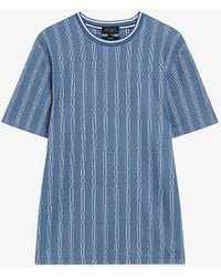 Ted Baker - Estat Regular-fit Jacquard-stripe Stretch-cotton T-shirt - Lyst
