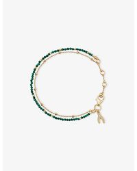 Astley Clarke - Fine Biography Wishbone 18Ct- Plated Sterling- And Malachite Bracelet - Lyst