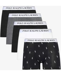 Polo Ralph Lauren - Logo-embroidered Pack Of Five Stretch-cotton Trunks - Lyst