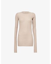 Rick Owens - Basic Sheer Ribbed Long-Sleeve Jersey T-Shirt - Lyst