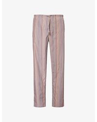 Paul Smith - Signature-Stripe Drawstring Cotton-Poplin Pyjama Bottoms - Lyst