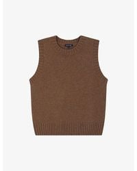 Soeur - Namaste Ribbed-collar Wool-blend Sweater Vest - Lyst