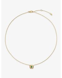 Monica Vinader - Gemdrop 18Ct Vermeil And Onyx Chain Necklace - Lyst