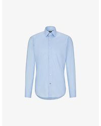 BOSS - Regular-fit Long-sleeved Cotton-poplin Shirt - Lyst